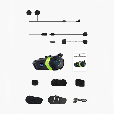 Мотогарнитура / гарнитура для шлема S3 Green-4